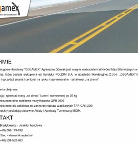 Degamex Zakład Usługowo-Handlowy Transport und Speditionen – Straßen Autobahnen und Brücken, polnische Firma