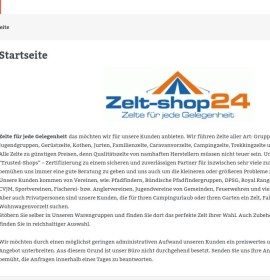 Zelt-shop24 deutscher Online-Shop