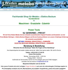 Weden Ersatzteile für Metabo und Elektra Beckum Ersatzteile deutscher Online-Shop