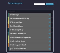 BECKER – alles für draussen deutscher Online-Shop