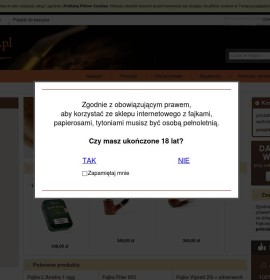 Shop mit Shishas fajkowo.pl polnischer Online-Shop