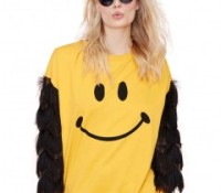 Tassel Sweatshirt with Smiley Print – Chicnova – Damen-Bekleidung – Tops & Shirts – Langarmshirts, Damen-Bekleidung – Sweatshirts & Hoodies – ,