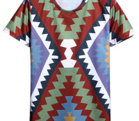 Multicolor Geometry Print Short Sleeve T-shirt – Choies – Herren-Bekleidung – Tops & Shirts – T-Shirts,