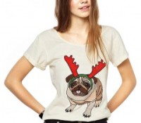 T-shirt with Pug Print – Chicnova – Damen-Bekleidung – Tops & Shirts – T-Shirts, Damen-Bekleidung – Tops & Shirts – Langarmshirts,