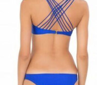 Choies – Blue Strappy Back Cross Cupped Bikini Top And Bottom – Damen-Bekleidung – Bademode – Bikinis,