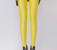 Choies – Fluorescent Yellow High Waist Stretchy Leggings – Damen-Bekleidung – Leggings – ,