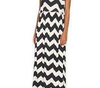 Choies – Monochrome Chevron Print Maxi Tank Dress – Damen-Bekleidung – Kleider – ,