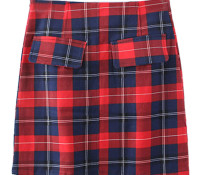 – Choies – Red Plaid High Waist Pocket Detail Pencil Mini Skirt – Damen-Bekleidung – Röcke – ,