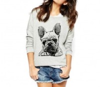 Sweatshirt with Bulldog Print – Chicnova – Damen-Bekleidung – Sweatshirts & Hoodies – , Damen-Bekleidung – Tops & Shirts – Langarmshirts,