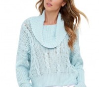 Cowl Neck Sweater in Cable Knit – Chicnova – Damen-Bekleidung – Pullover & Strickjacken – Pullover & Sweater,