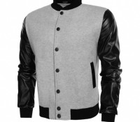 COOFANDY Men Fashion Casual Long Sleeve Synthetic Leather Patchwork Varsity Letterman Baseball Jacket – Cndirect – Herren-Bekleidung – Jacken & Mäntel – Jacken,