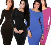 Cndirect – Popular Ladies Women Casual Long Sleeve Bodycon Stretch Dress – Damen-Bekleidung – Kleider – ,