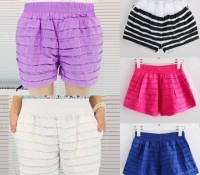 Cndirect – Women's Ruffled Candy Color Shorts Hot Pants Bubble Pants – Damen-Bekleidung – Shorts – ,