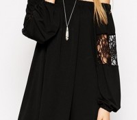 Hollow Out Lace Paneled Off the Shoulder Dress – OASAP – Damen-Bekleidung – Kleider – , Damen-Schmuck – Schmuck – Charms & Beads,