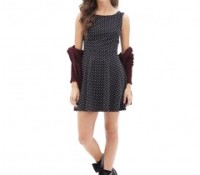 V Back Skater Dress in Polka Dot – Chicnova – Damen-Bekleidung – Kleider – ,