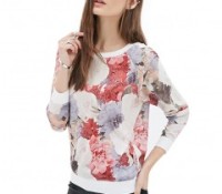 Crew Neck Floral Print Sweatshirt – Chicnova – Damen-Bekleidung – Tops & Shirts – Langarmshirts, Damen-Bekleidung – Sweatshirts & Hoodies – ,