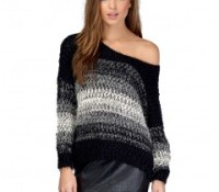 Fluffy Mohair Sweater in Stripe – Chicnova – Damen-Bekleidung – Pullover & Strickjacken – Pullover & Sweater, Damen-Schmuck – Schmuck – Haarschmuck,