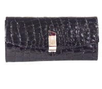 Clutch – cuir croco – black/metallic red – Carnet de Mode – Damen-Handtaschen – Clutches – ,
