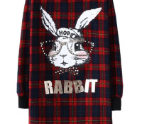 Choies – Red Plaid Cartoon Rabbit Bead Embellished Shift Dress – Damen-Schmuck – Schmuck – Charms & Beads, Damen-Bekleidung – Kleider – ,