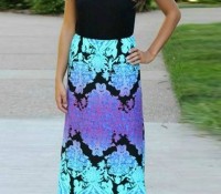 Black Aqua Color Block Floral Maxi Dress – OASAP – Damen-Bekleidung – Kleider – ,