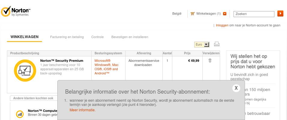 BE Dutch - Norton Security Premium - 10€ off (Cart)